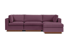 Taylor Plush 4pc Modular Chaise Sectional Sofa :: Leg Finish: Pecan