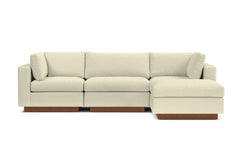 Taylor Plush 4pc Modular Chaise Sectional Sofa :: Leg Finish: Pecan