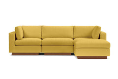 Taylor Plush 4pc Modular Chaise Sectional Sofa :: Leg Finish: Pecan