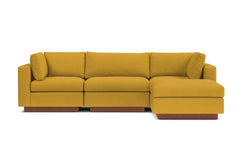 Taylor Plush 4pc Modular Chaise Sectional Sofa :: Leg Finish: Pecan