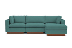 Taylor Plush 4pc Modular Chaise Sectional Sofa :: Leg Finish: Pecan