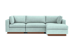 Taylor Plush 4pc Modular Chaise Sectional Sofa :: Leg Finish: Pecan