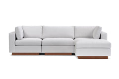 Taylor Plush 4pc Modular Chaise Sectional Sofa :: Leg Finish: Pecan