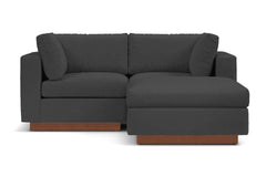Taylor Plush 3pc Modular Reversible Chaise Sofa :: Leg Finish: Pecan