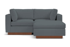 Taylor Plush 3pc Modular Reversible Chaise Sofa :: Leg Finish: Pecan