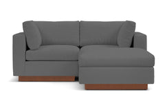 Taylor Plush 3pc Modular Reversible Chaise Sofa :: Leg Finish: Pecan