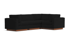 Taylor Plush 4pc Modular L-Sectional Sofa :: Leg Finish: Pecan