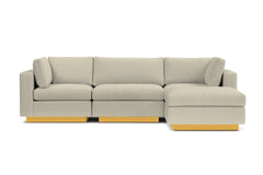 Taylor Plush 4pc Modular Chaise Sectional Sofa :: Leg Finish: Natural