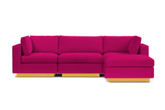 Taylor Plush 4pc Modular Chaise Sectional Sofa :: Leg Finish: Natural