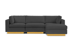 Taylor Plush 4pc Modular Chaise Sectional Sofa :: Leg Finish: Natural