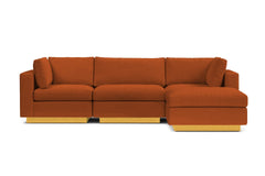 Taylor Plush 4pc Modular Chaise Sectional Sofa :: Leg Finish: Natural