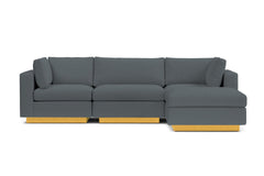 Taylor Plush 4pc Modular Chaise Sectional Sofa :: Leg Finish: Natural