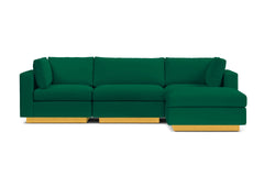 Taylor Plush 4pc Modular Chaise Sectional Sofa :: Leg Finish: Natural