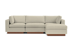 Taylor Plush 4pc Modular Chaise Sectional Sofa :: Leg Finish: Pecan