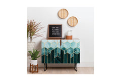 Teal Hexagons Credenza by Elisabeth Fredriksson