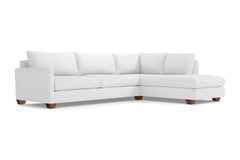 Tuxedo 2pc Sectional Sofa :: Leg Finish: Pecan / Configuration: RAF - Chaise on the Right