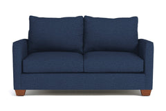 Tuxedo Twin Size Sleeper Sofa :: Leg Finish: Pecan / Sleeper Option: Deluxe Innerspring Mattress