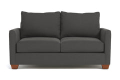 Tuxedo Twin Size Sleeper Sofa :: Leg Finish: Pecan / Sleeper Option: Deluxe Innerspring Mattress