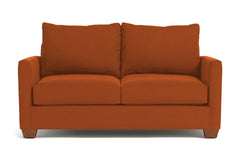 Tuxedo Twin Size Sleeper Sofa :: Leg Finish: Pecan / Sleeper Option: Deluxe Innerspring Mattress