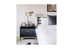 Westmont Nightstand BLACK/BRUSHED STEEL