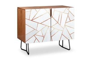 White Stone Copper Lines Credenza by Elisabeth Fredriksson