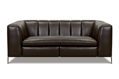 Phantom Leather Loveseat with Power Footrests