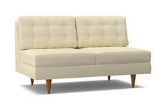Logan Armless Apartment Size Sofa :: Leg Finish: Pecan