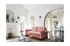Logan Drive Apartment Size Sleeper Sofa :: Leg Finish: Pecan / Sleeper Option: Memory Foam Mattress