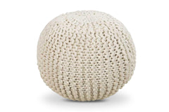 Marina Del Rey Round Pouf IVORY - Apt2B - 1