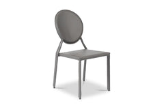 Valencia Ave All Leather Side Chair GRAY - SET OF 2