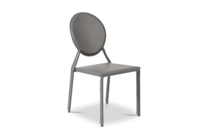 Valencia Ave All Leather Side Chair GRAY - SET OF 2