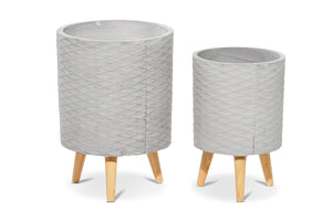 Aaron Planter - SET OF 2 GREY
