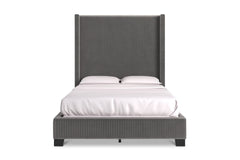 Beacon Upholstered Bed GREY VELVET