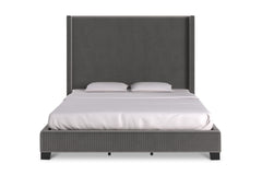 Beacon Upholstered Bed GREY VELVET