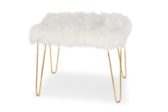 Dunbar Faux Fur Ottoman