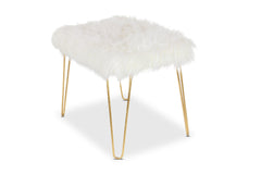 Dunbar Faux Fur Ottoman