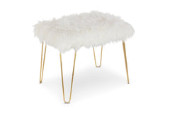 Dunbar Faux Fur Ottoman