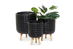 Johnson Planter SET OF 3 BLACK