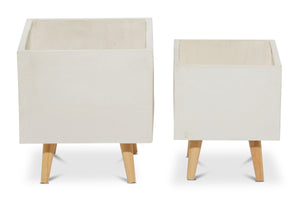 Maddox Planter SET OF 2 WHITE