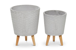 Russell Planter Set of 2 GREY