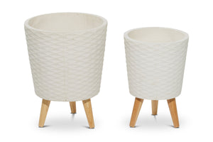Russell Planter Set of 2 WHITE