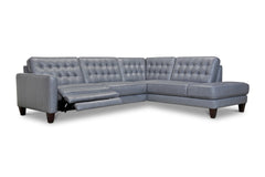 Toranado 2pc Leather Sectional with Power Footrests