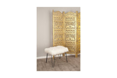 Dunbar Faux Fur Ottoman