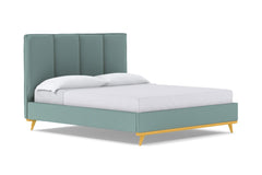 Carter Upholstered Velvet Bed :: Leg Finish: Natural / Size: California King