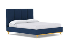 Carter Upholstered Velvet Bed :: Leg Finish: Natural / Size: King