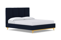 Carter Upholstered Velvet Bed :: Leg Finish: Natural / Size: King