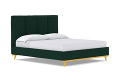 Carter Upholstered Velvet Bed :: Leg Finish: Natural / Size: Full Size