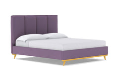 Carter Upholstered Velvet Bed :: Leg Finish: Natural / Size: Full Size