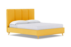 Carter Upholstered Velvet Bed :: Leg Finish: Natural / Size: Full Size