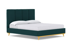 Carter Upholstered Velvet Bed :: Leg Finish: Natural / Size: King
